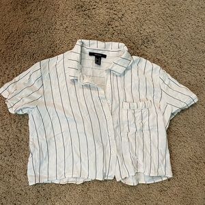 striped white cropped shirt